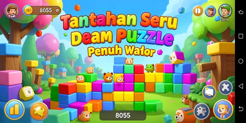 Tampilan gameplay 8055 saat menyelesaikan puzzle.