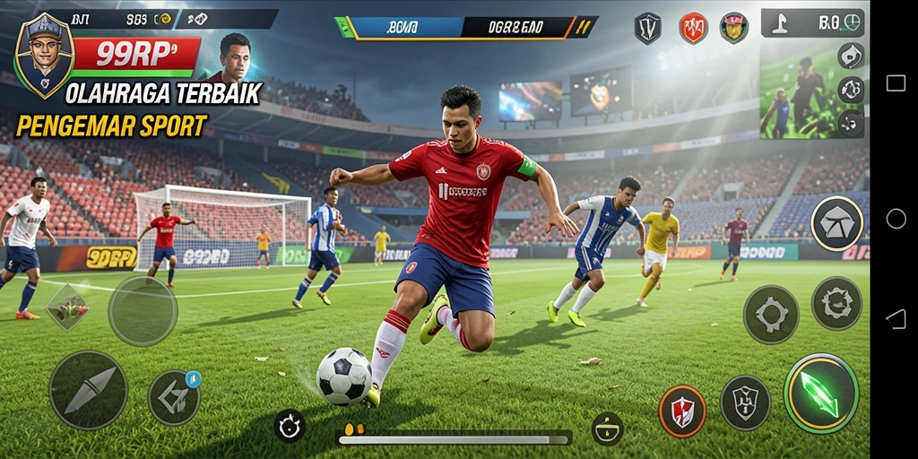 Tampilan gameplay seru dalam aksi olahraga unik.