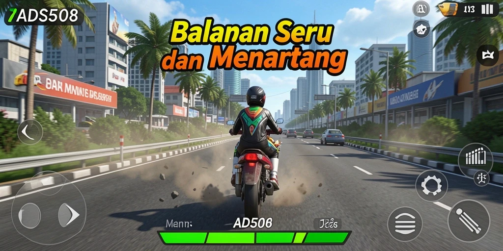 Gameplay seru balapan cepat di dalam kota.