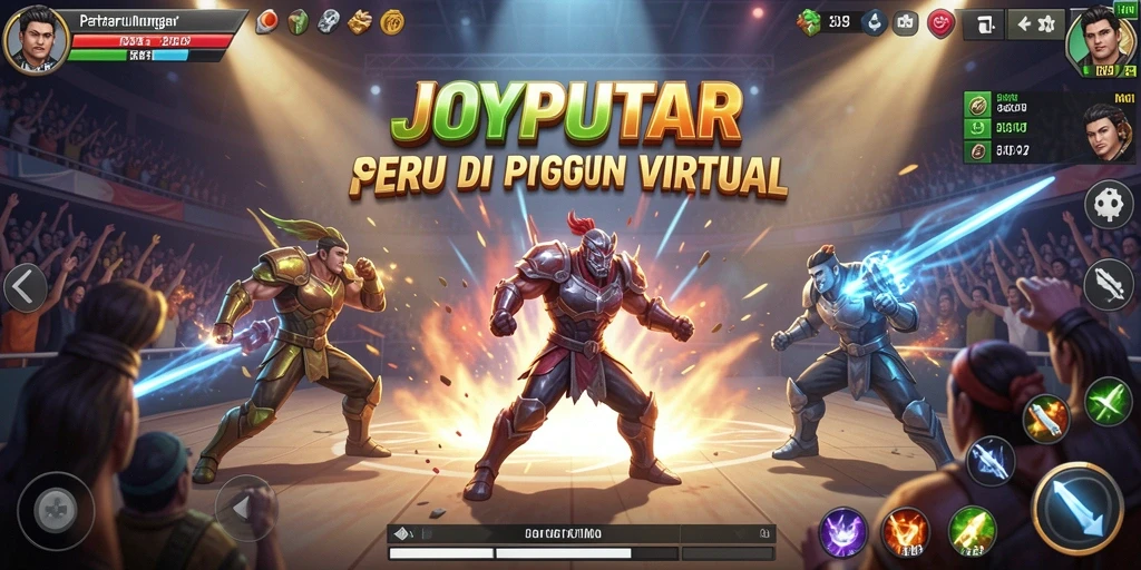 Gameplay seru JOYPUTAR dengan pertarungan epik antar karakter.