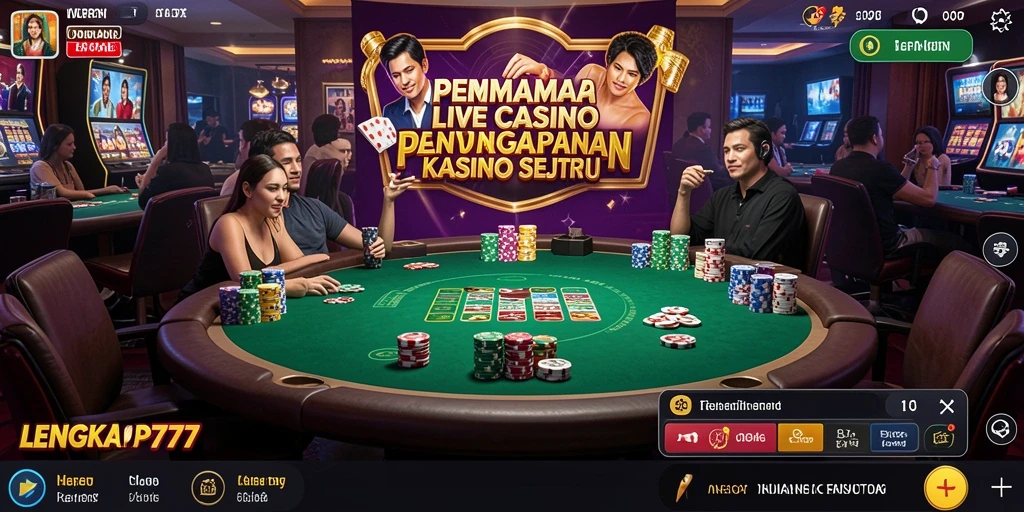 Tampilan gameplay LENGKAP777 dengan dealer langsung yang profesional.