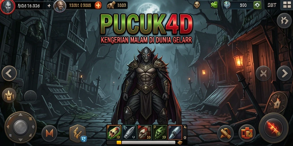 Tangkapan layar utama PUCUK4D yang menampilkan suasana horror yang mendebarkan.