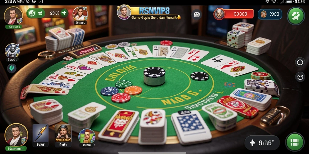 Tampilan gameplay RSNVIP8 yang menampilkan suasana Gaple yang seru.