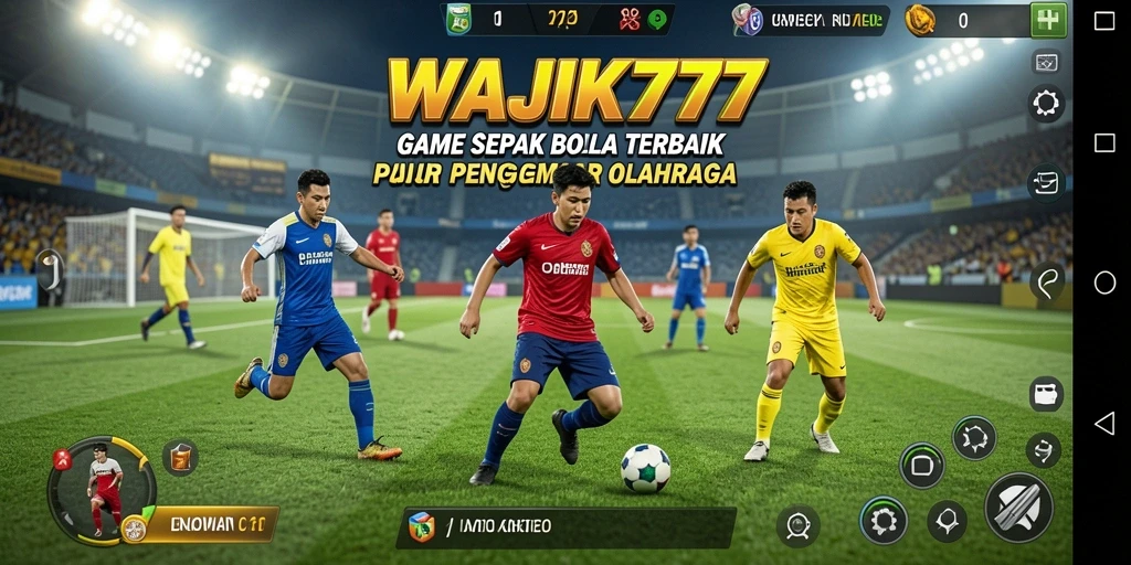 Screenshot gameplay menampilkan aksi sepak bola seru dalam WAJIK777.